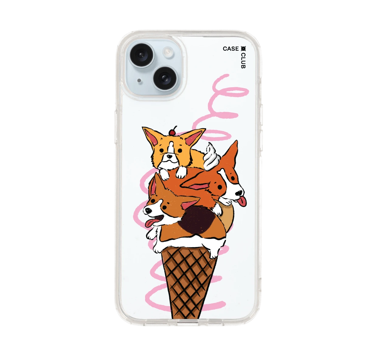 เคสใส iphone 15 plus ไอศกรีมคอร์กี้ซันเดย์